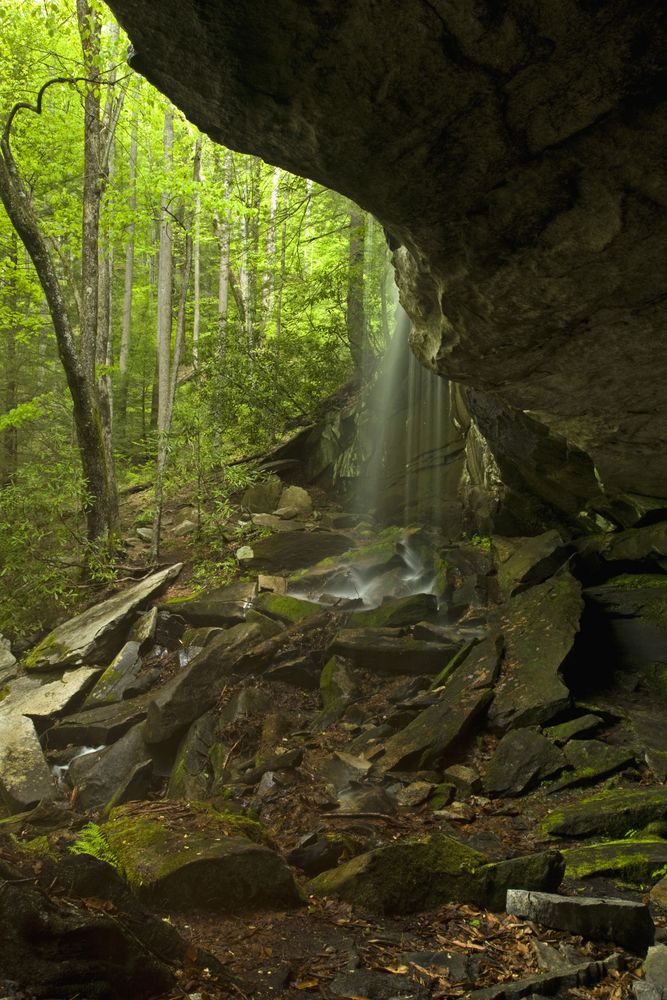 Side view of Slick Rock Falls