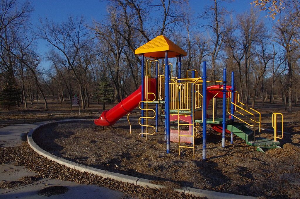 A playground at General Sibley Park and Campground