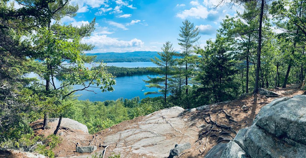 View of Newfound Lake from a cliff