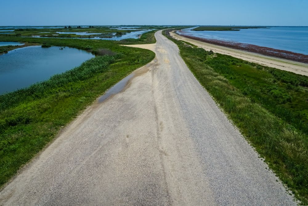 Aerial view of Edwin B. Forsythe National Wildlife Refuge's trail
