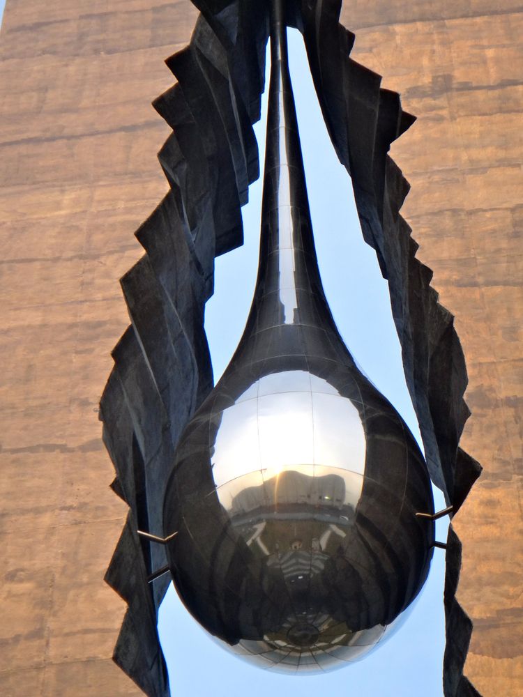 Close view of the Tear Drop Memorial