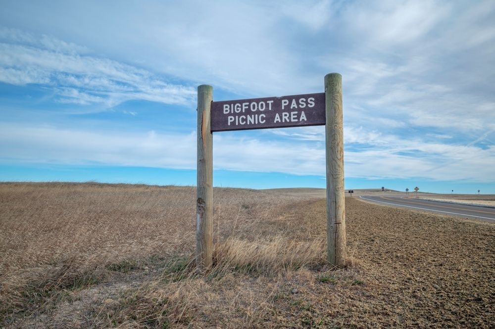 Name sign of Bigfoot Pass Overlook and Picnic Area
