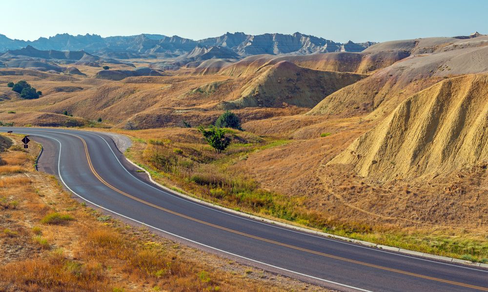 Highway with a view of Yellow Mounds Overlook