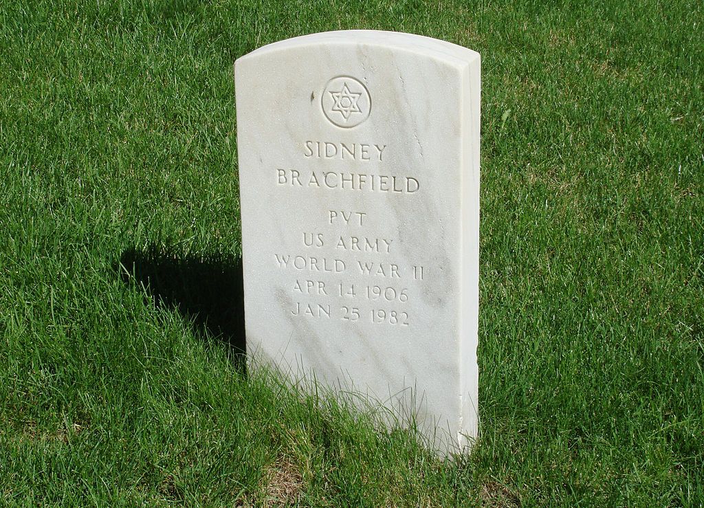 A jewish headstone at Bath National Cemetery
