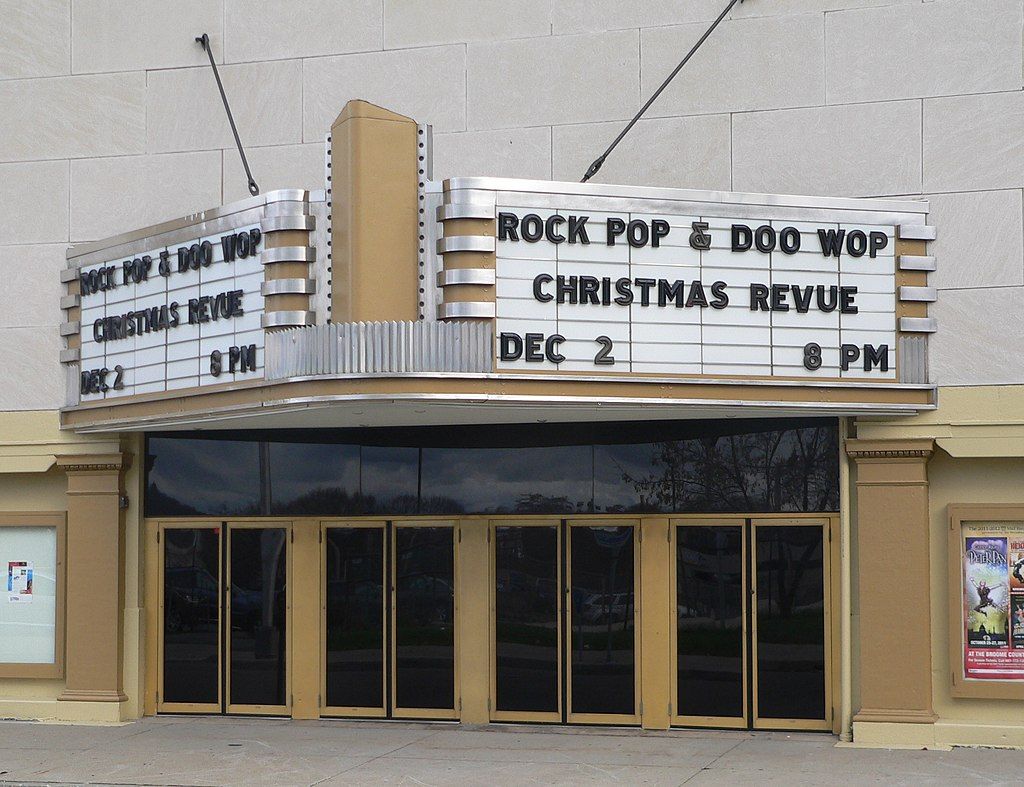 Marquee and entrance door of Broome County Forum Theatre