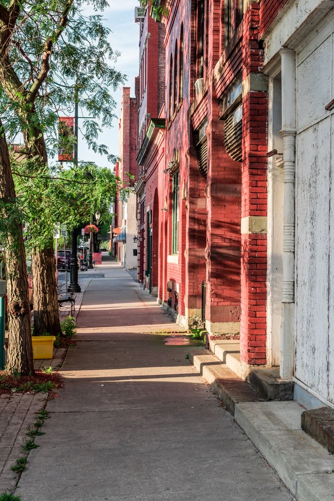 A sidewalk at Binghamton