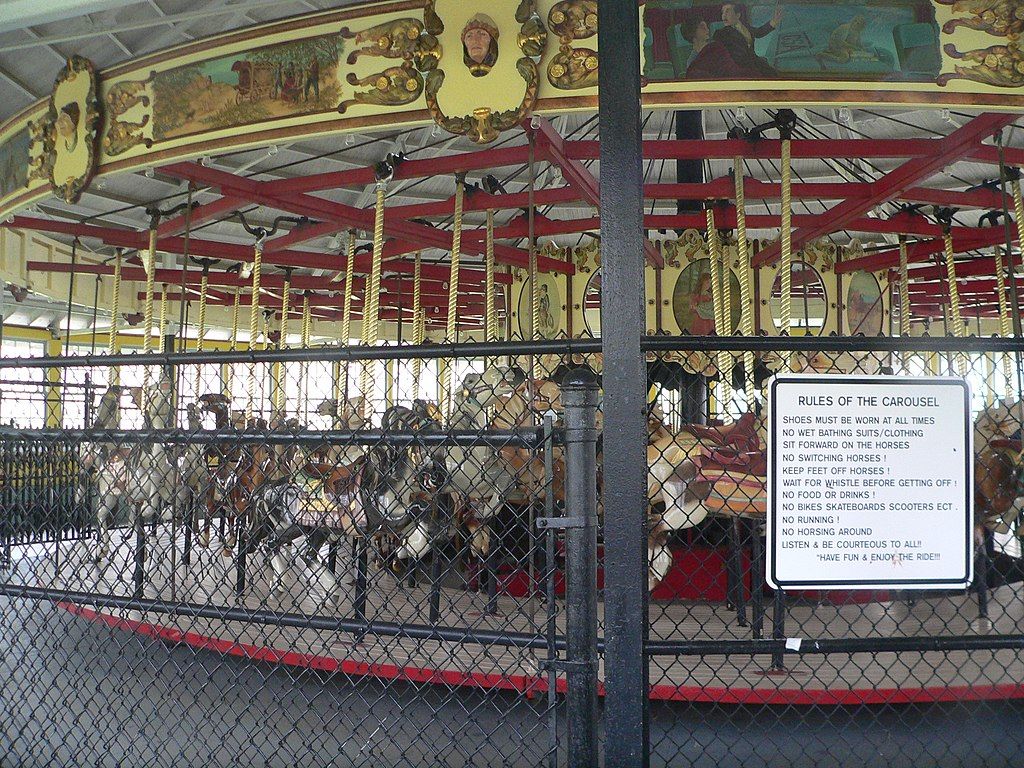 Close view of Recreation Park's carousel