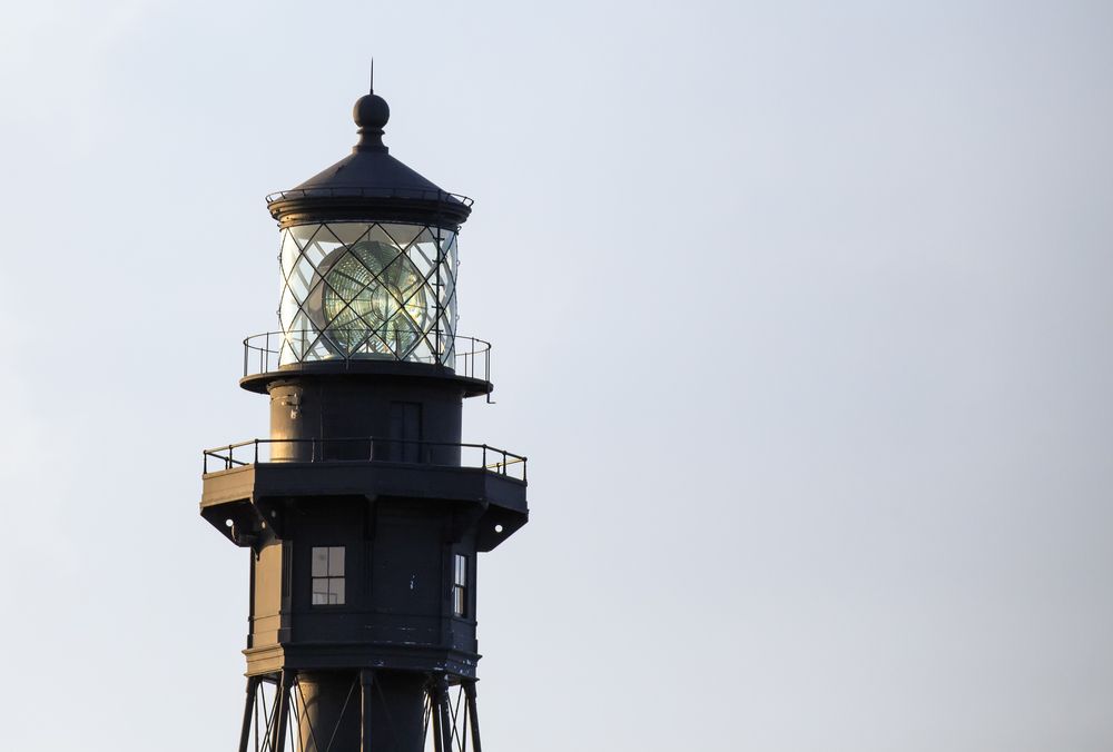 The top part of Hillsboro Inlet Lighthouse