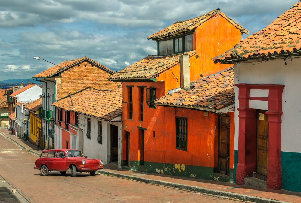 A vintage car along the street of La Candelaria