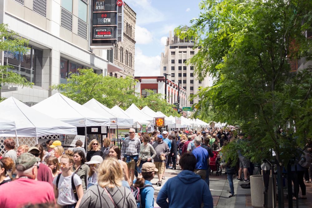 People shopping at Capital City Public Market