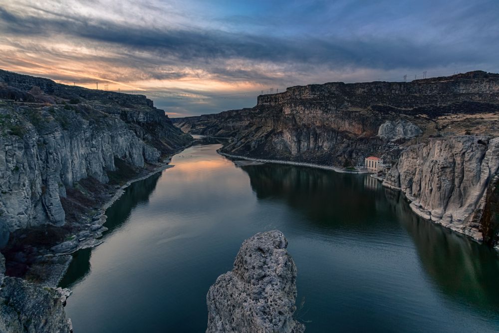 Sunset in Snake river, Idaho