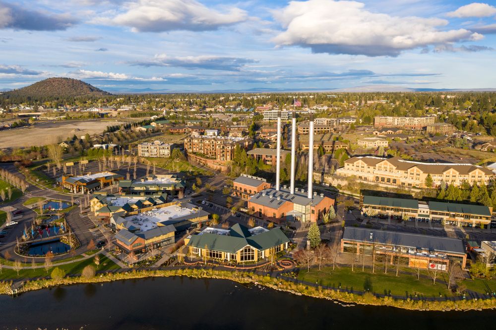 Aerial view of Old Mill District