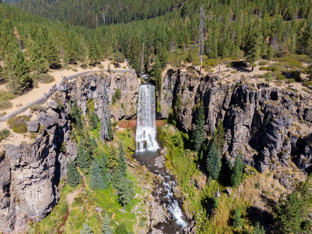 Aerial view of Tumalo Falls Trail