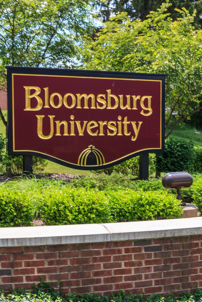 Welcome sign of Bloomsburg University of Pennsylvania