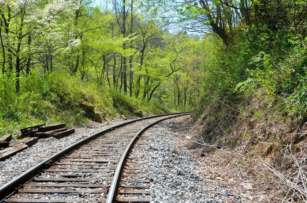 The tracks of Blue Ridge Scenic Railway