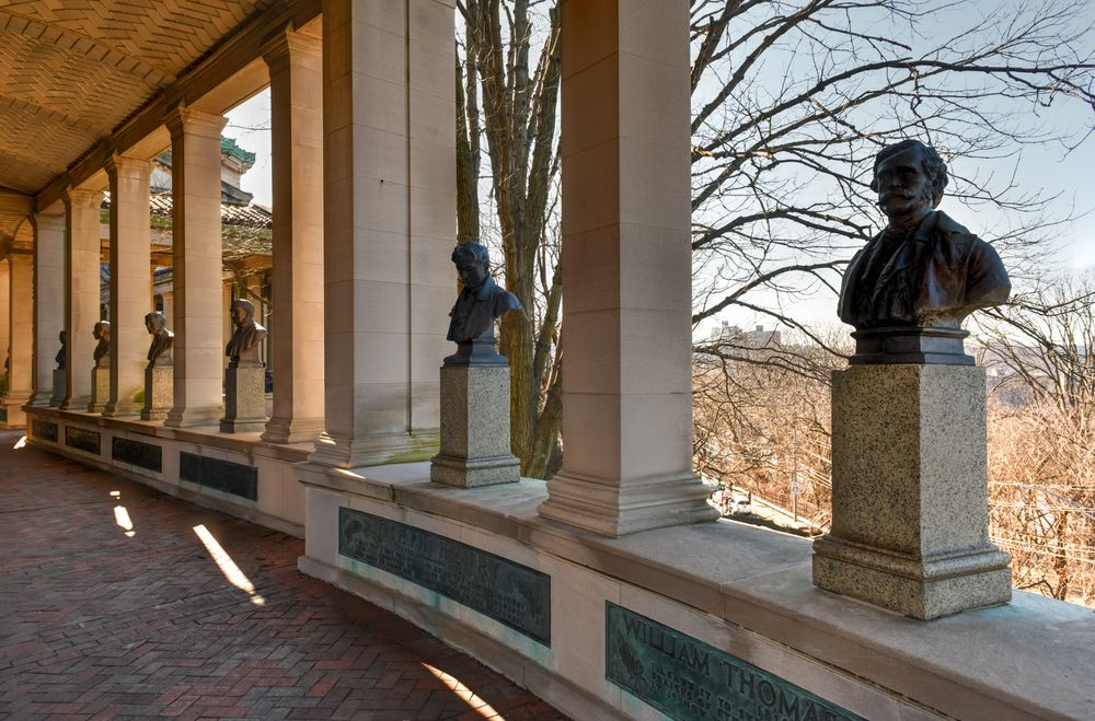 Statues along Hall of Fame
