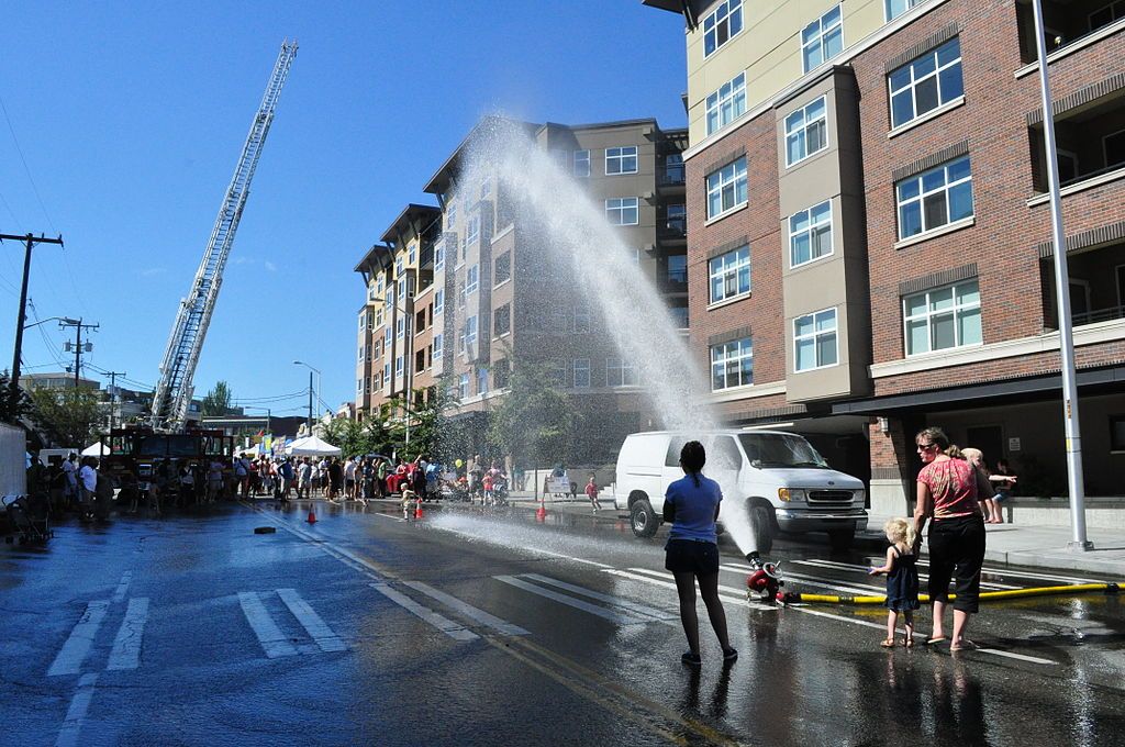 Water spray during the Ballard SeafoodFest