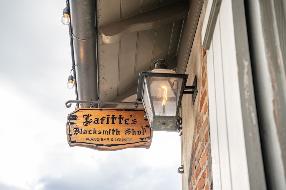 Signage of Jean Lafitte's Blacksmith Shop Bar
