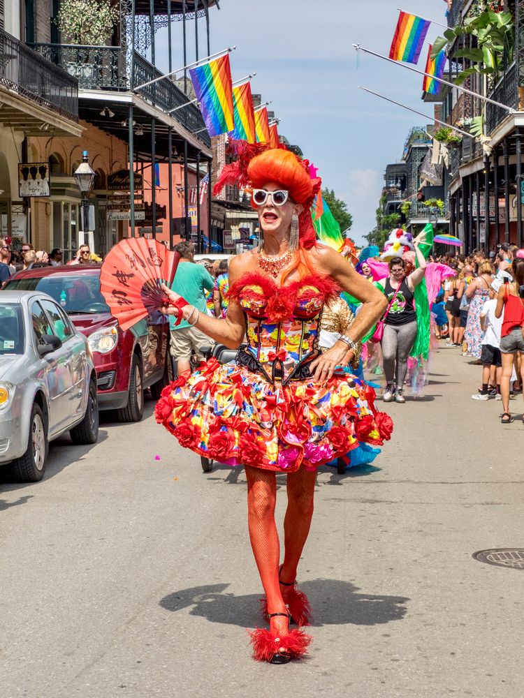 Parade participants at the Southern Decadence