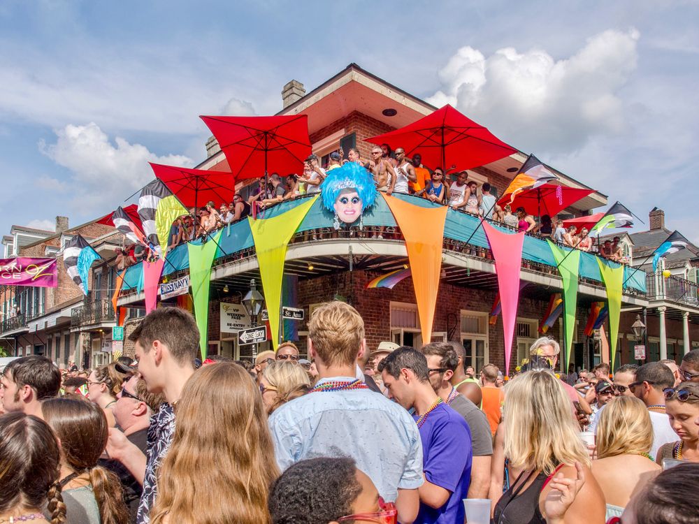 People gathered at the Southern Decadence