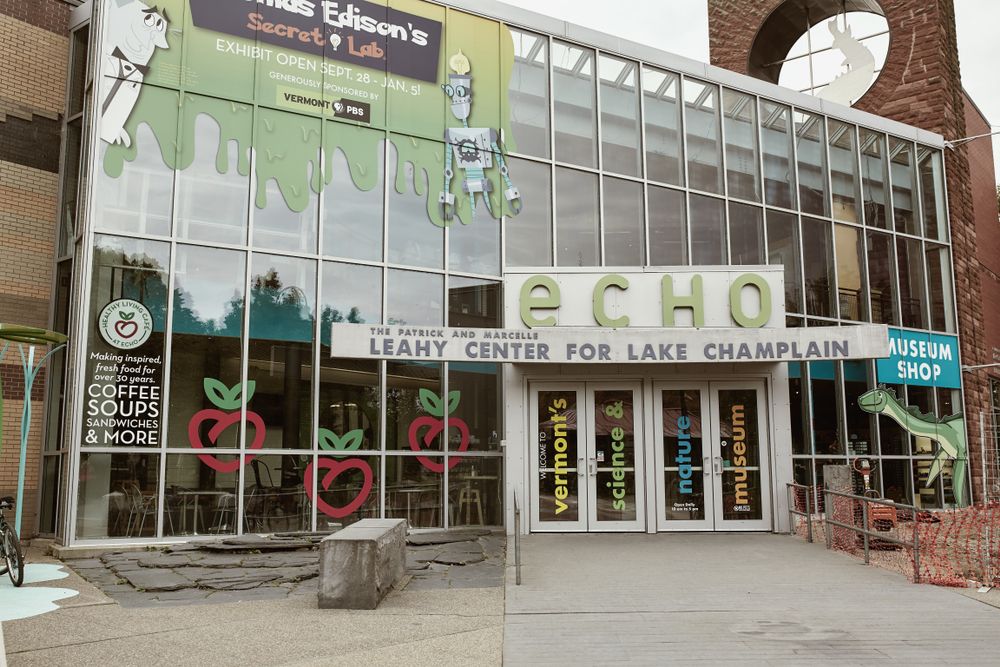 Entrance doors of ECHO, Leahy Center for Lake Champlain