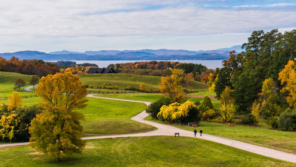 Scenic view of Shelburne Farms' landscape