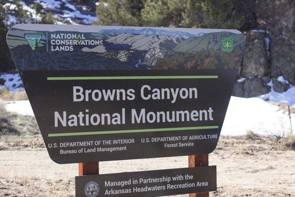Welcome sign of Browns Canyon National Monument