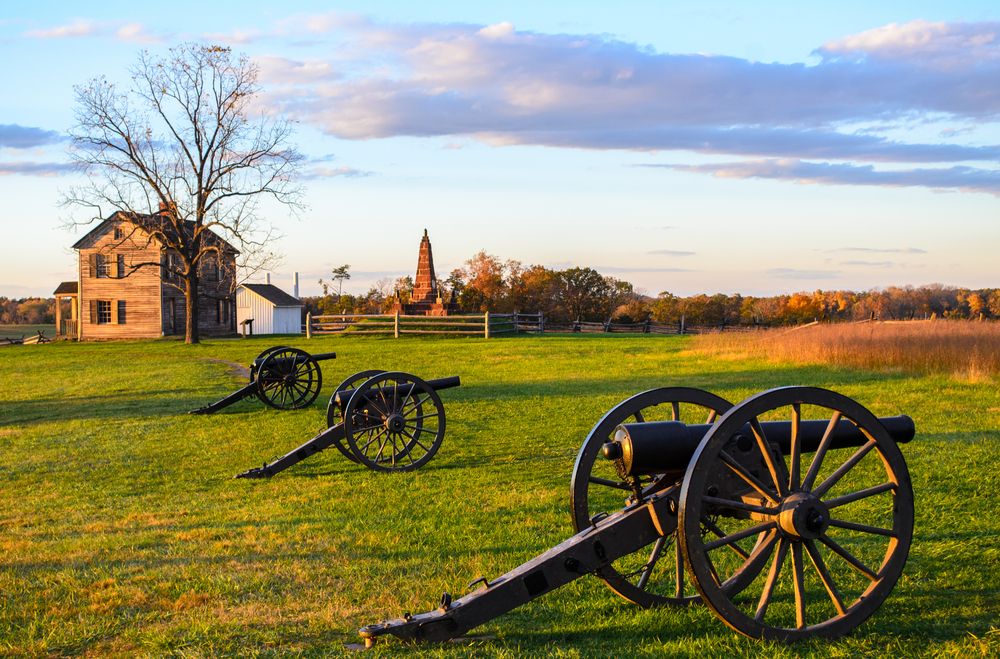 Cannons on Manassas National Battlefield Park grounds