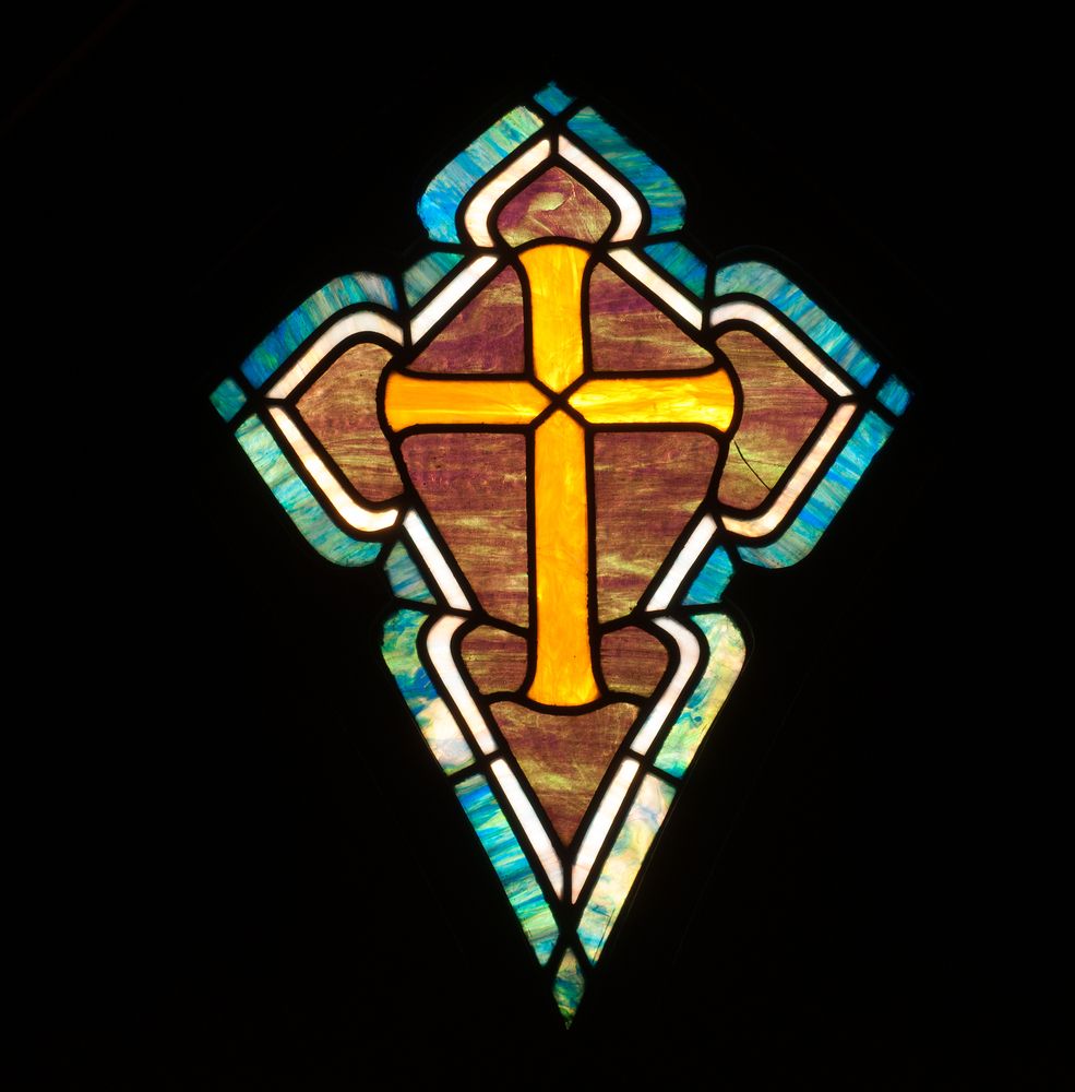 Stained glass windows in St. Benedict Monastery