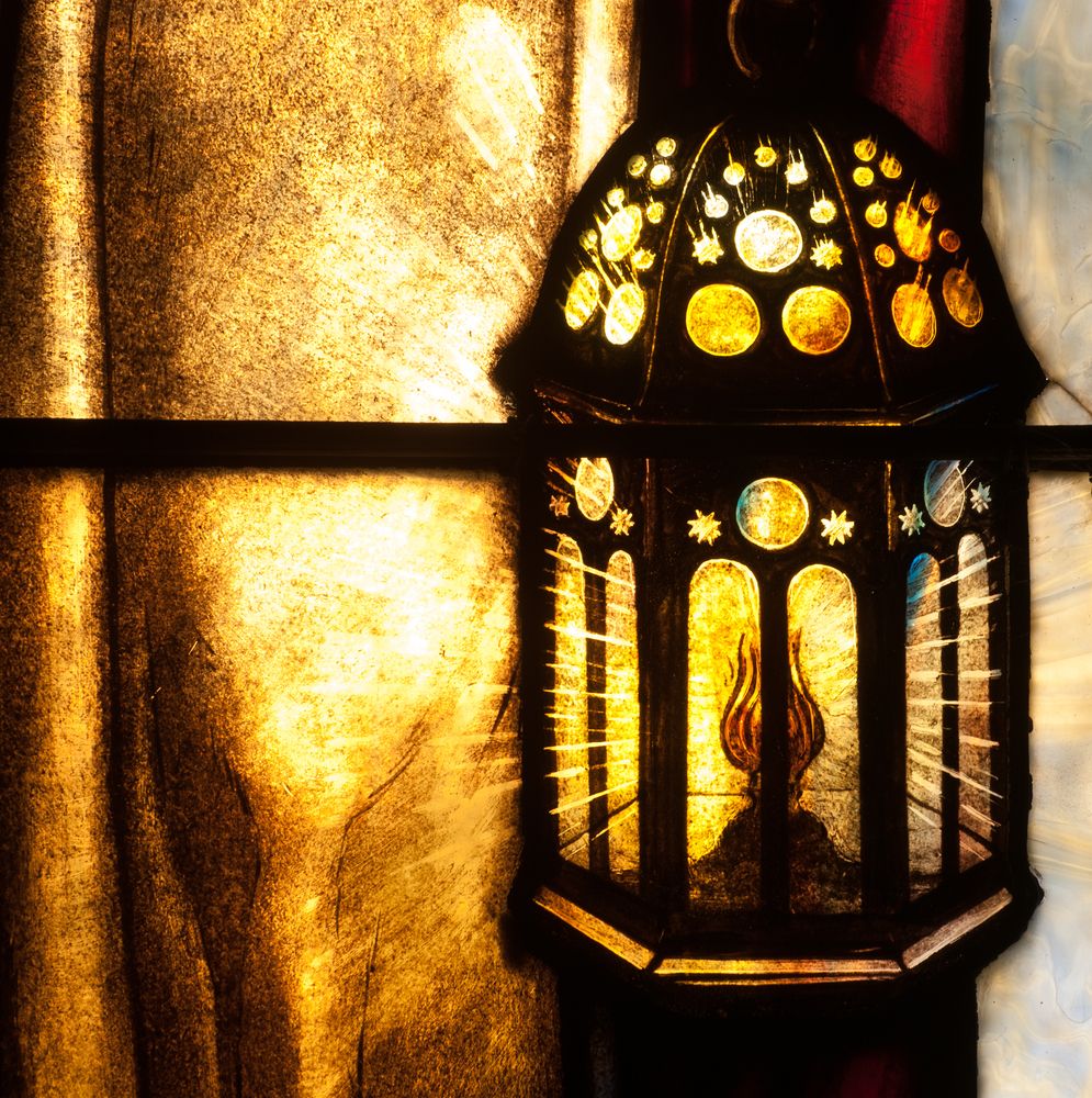 Stained glass windows in St. Benedict Monastery