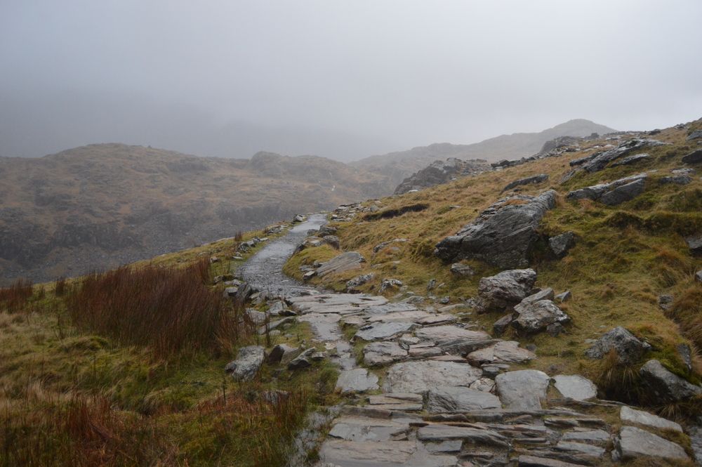 Rocky trail of Cwm Idwal National Nature Reserve