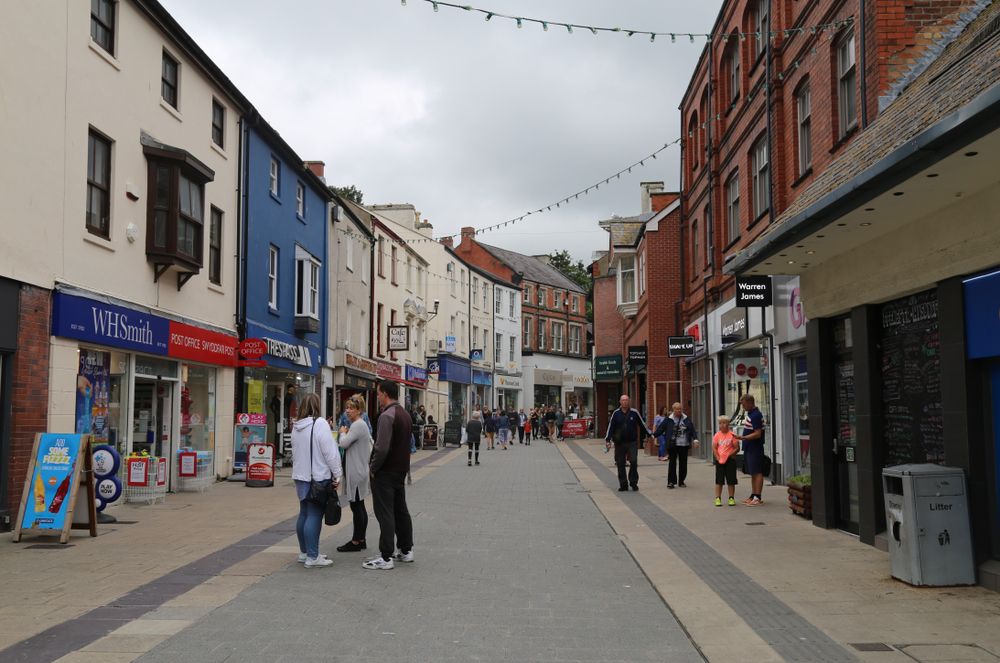 People at Bangor's high street