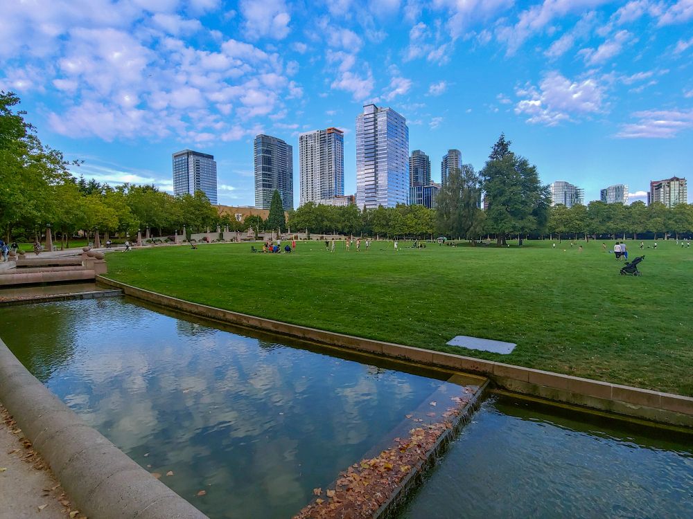 The grounds of Bellevue Downtown Park