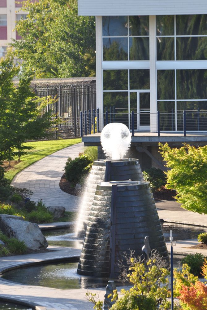 Aerial view of Harborside Fountain Park