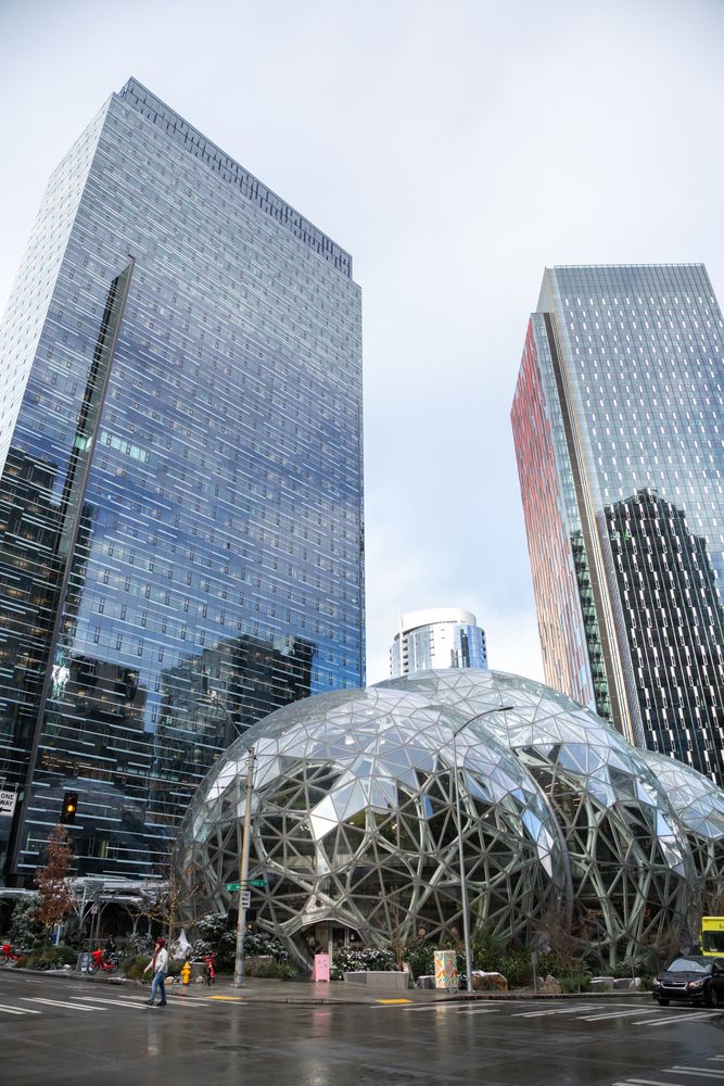Daytime view of The Spheres