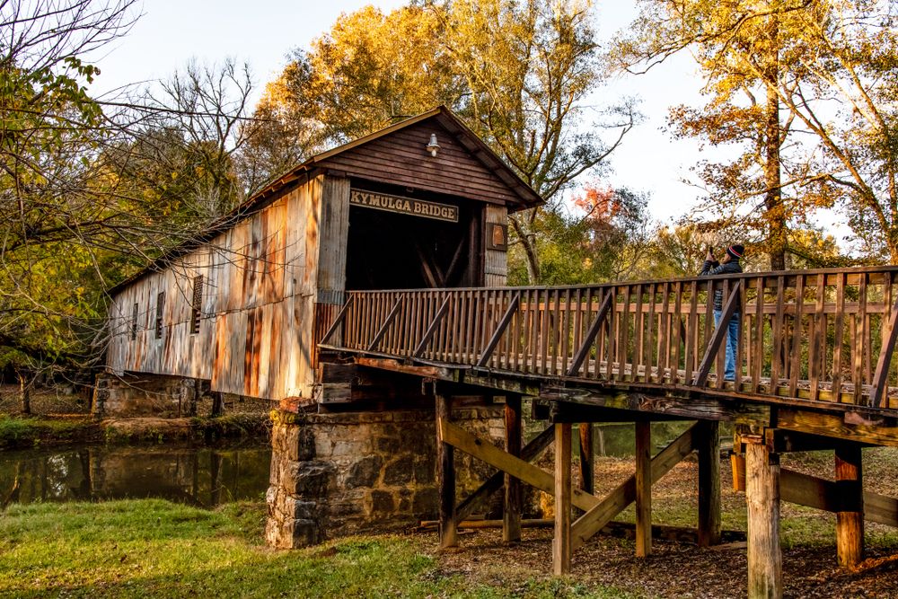 Exterior of the Historic Kymulga Covered Bridge