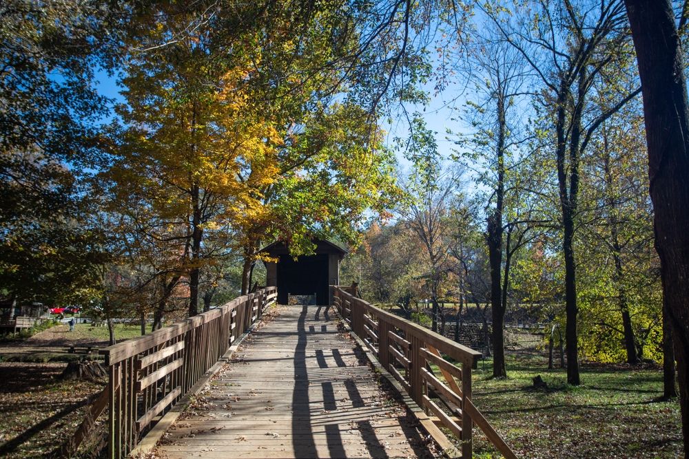 Walkway leading to the Historic Kymulga Covered Bridge