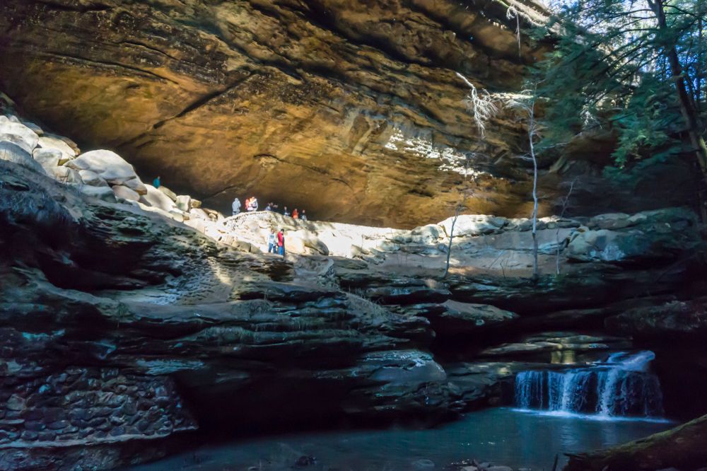 People touring the Old Man's Cave