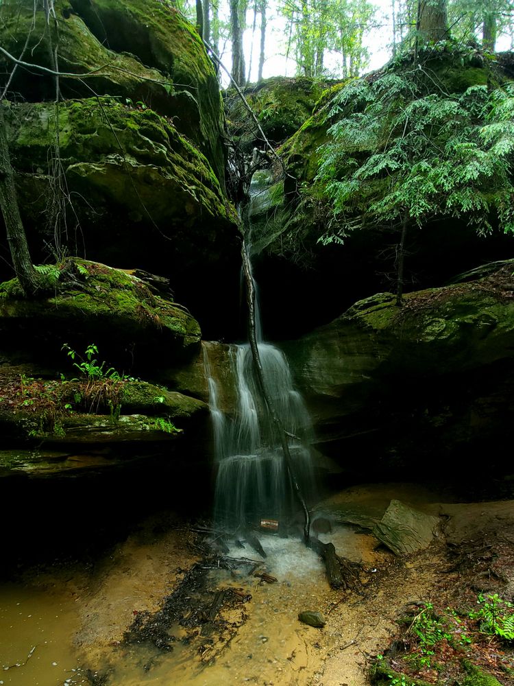 View of a Waterfall at Old Man's Cave