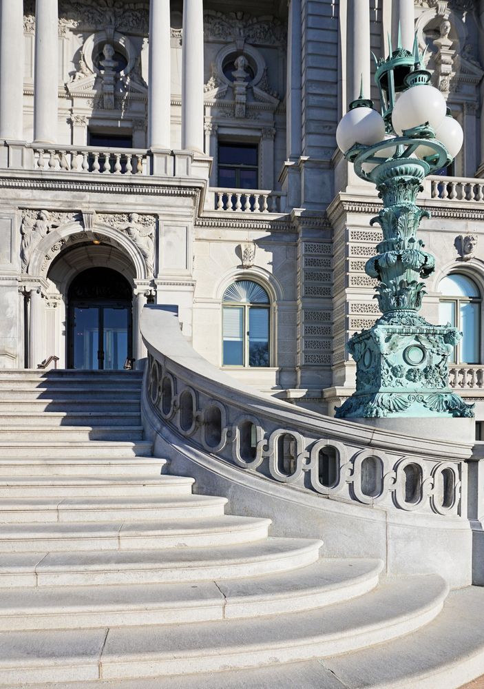 Steps leading to Library of Congress' entrance