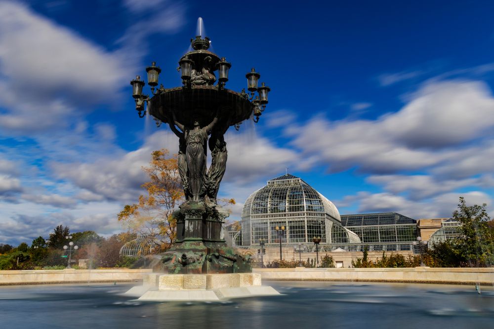 Beautiful fountain in front of U.S. Botanic Garden