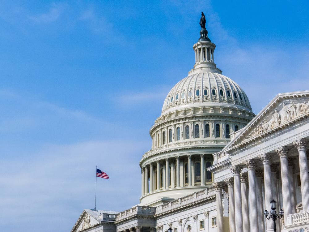 The top half of U.S. Capitol's building