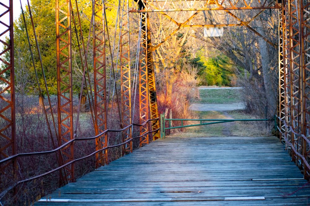 A bridge at Port Crescent State Park.