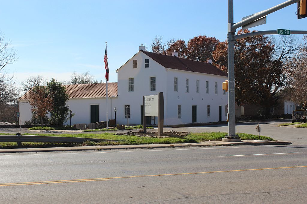 View of the Landmark Inn State Historic Site from across the street