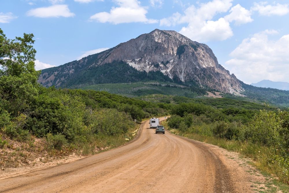 Vehicles along Kebler Pass road