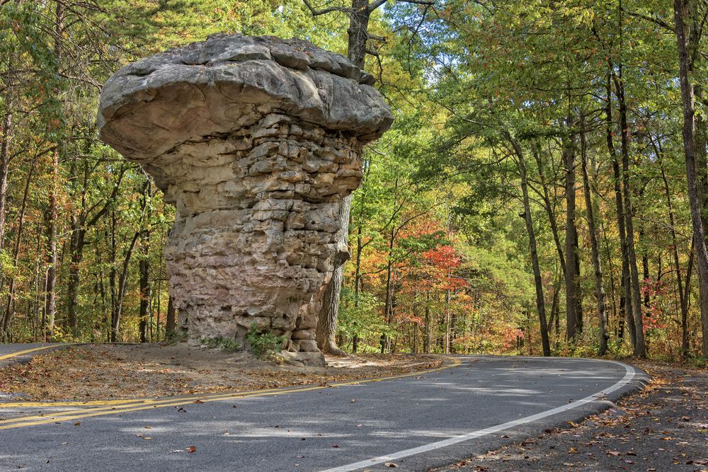 Daytime view of Mushroom Rock