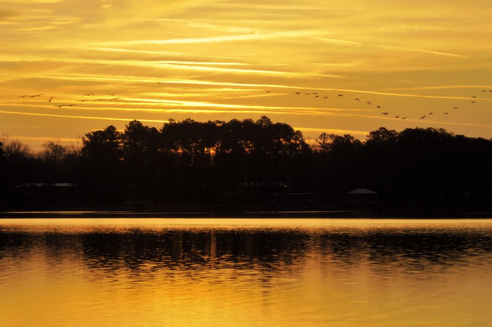 Scenic sunrise at Weiss Lake
