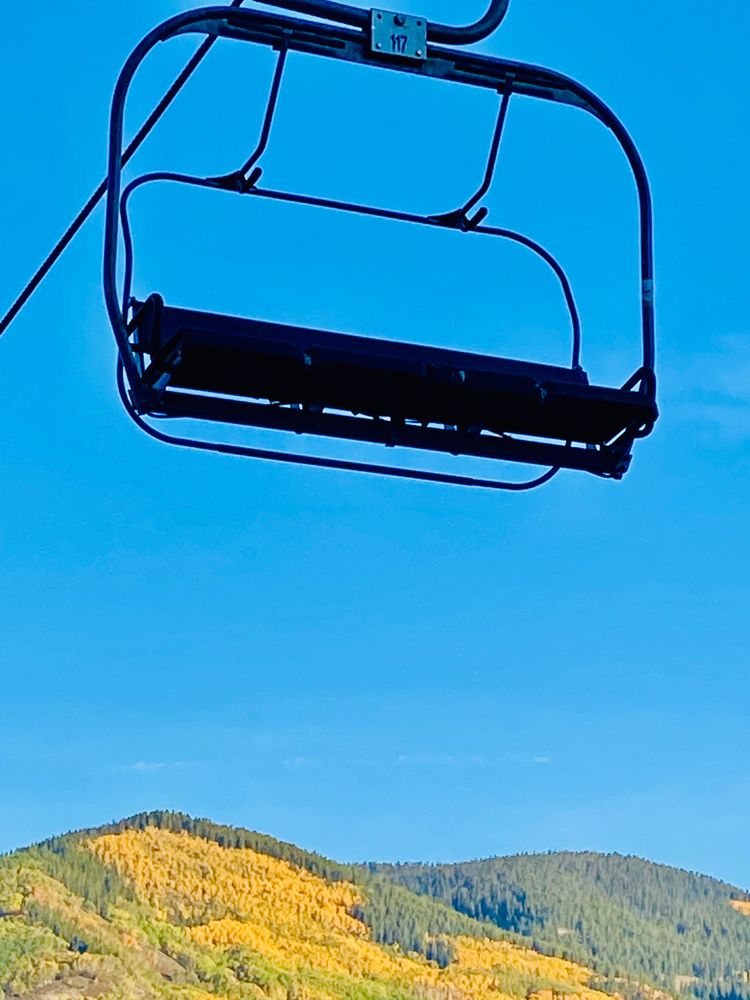 A ski lift chair at Crested Butte Mountain Resort