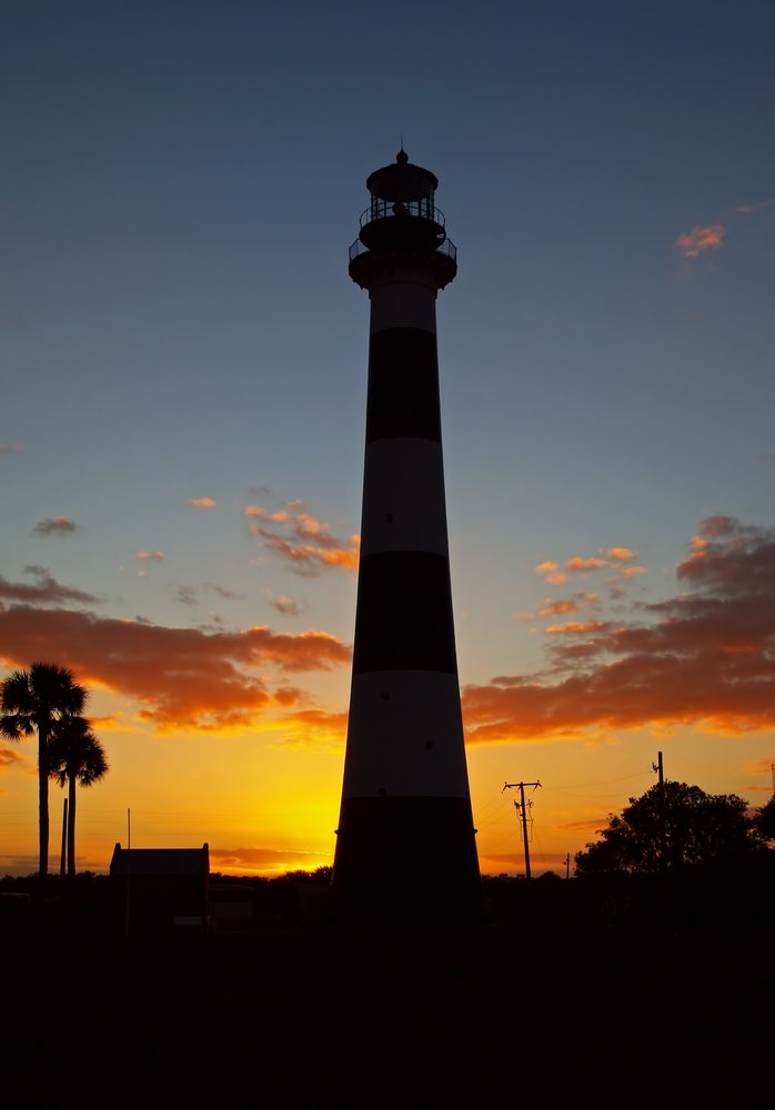Silhouette of Cape Canaveral Lighthouse during sunset