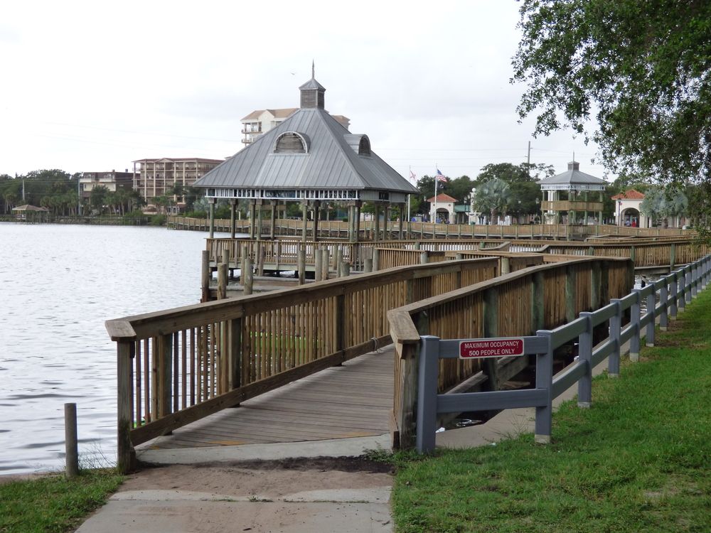Observation deck at Cocoa Village's water